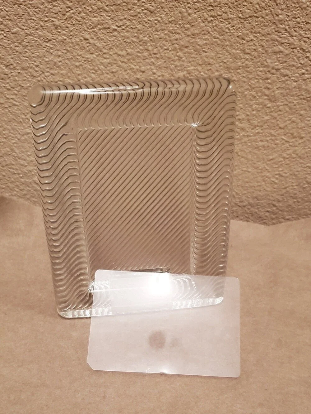 VTG. Mikasa Crystal Rectangle Frame Ribbed. Photo Insert Approx. 3x4